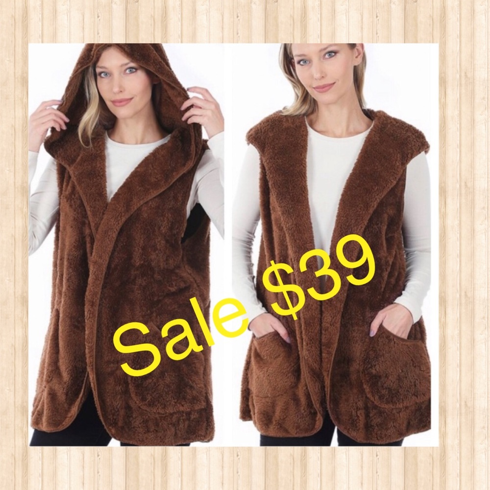 ❤️Plus Size❤️💼Faux Fur Jacket ~ Hood